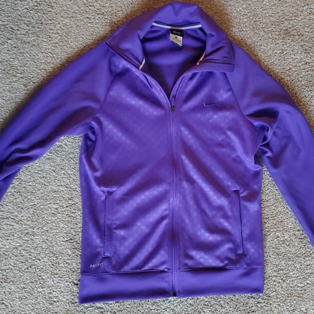 NIKE Dri-Fit Purple Zip Up - Medium